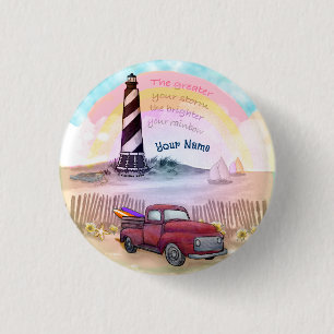 Truck Stormy Lighthouse  3 Cm Round Badge