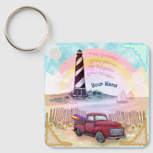 Truck Stormy Lighthouse keychain