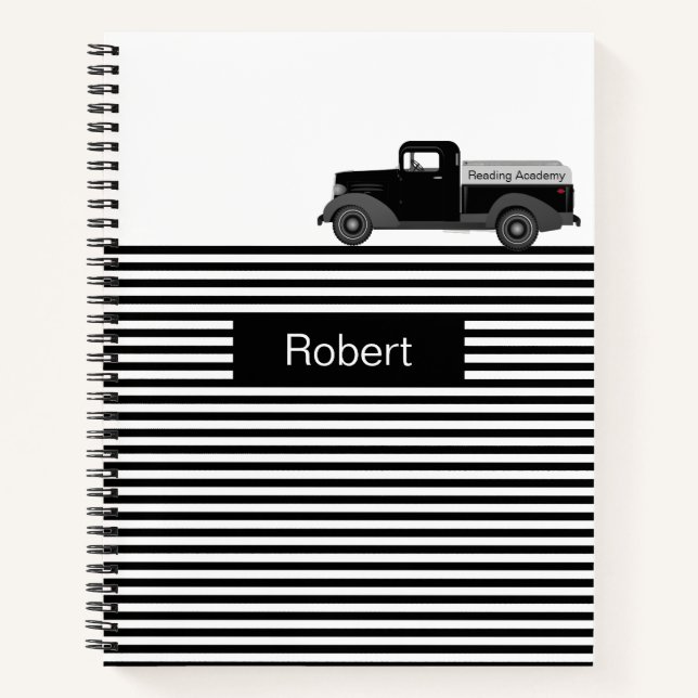 Truck Stripes Design Custom School Notebook (Front)