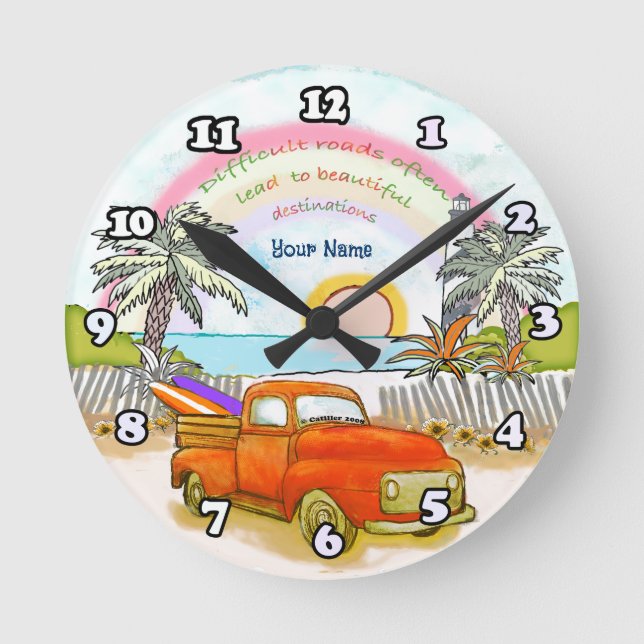 Truck Surfer lighthouse   clock (Front)