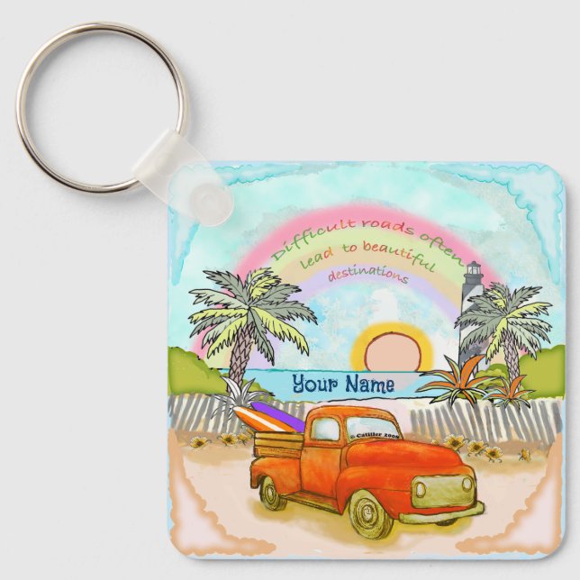 Truck Surfer  Lighthouse keychain (Front)