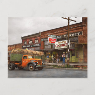 Truck - The city grocer 1939 Postcard