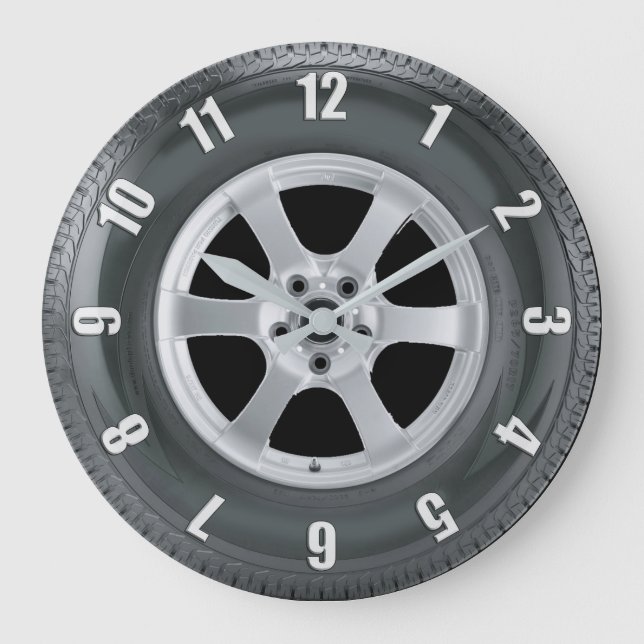 Truck Tire Lorry Tyre Truckers Art Clock (Front)