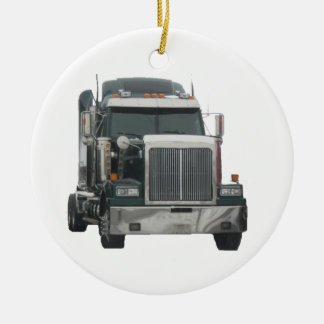 Truck tractor ceramic tree decoration