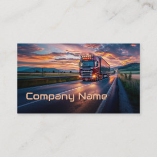 Truck - transportation & logistics Sunset Road Business Card