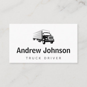 Truck Trucker Car Driving Transportation White  Business Card