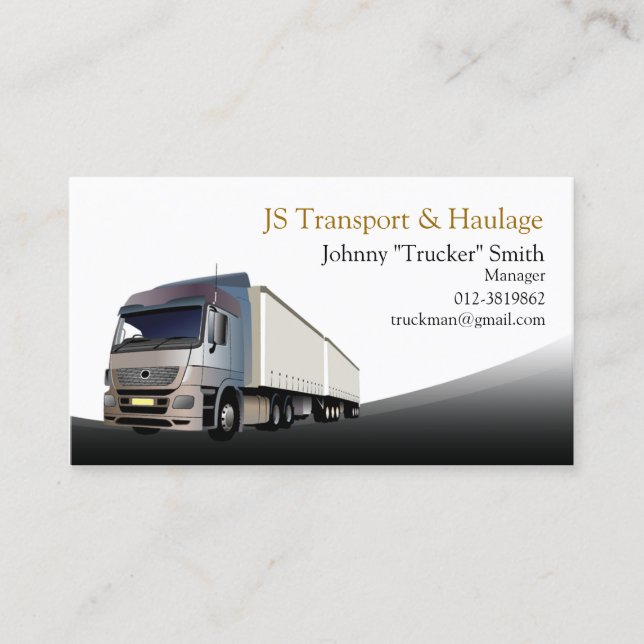 Truck Trucker Haulage Business Card (Front)