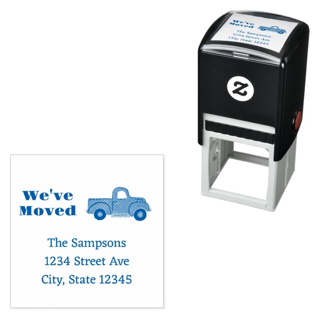 Truck We're Moving Announcement Self-inking Stamp (In Situ)