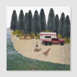 Truck with Camper in the Forest River Camping Spot