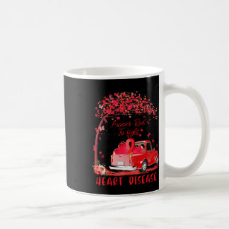 Truck With Red Ribbons I Wear Red To Fight Heart D Coffee Mug