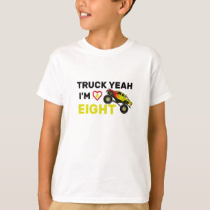 Truck Yeah I'm Eight Birthday tee, 8th Birthday  T-Shirt