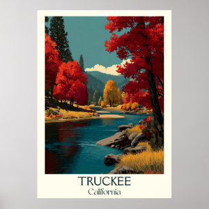 Truckee California Art Print   Rustic Mountain