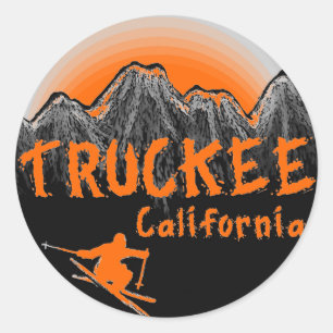 Truckee California artistic skier Classic Round Sticker