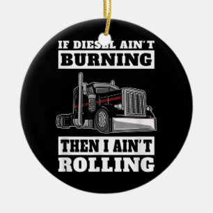 Trucker 18 Wheeler Freighter Truck Driver  Ceramic Tree Decoration