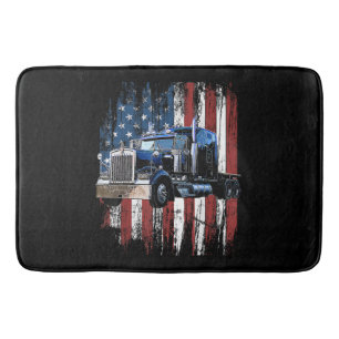 Trucker American Flag Truck Driver Truck Driver Gi Bath Mat