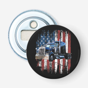 Trucker American Flag Truck Driver Truck Driver Gi Bottle Opener