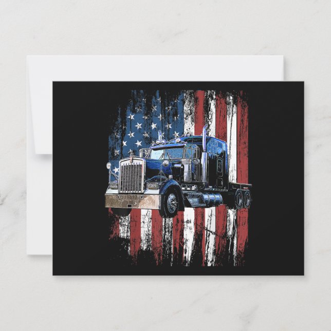 Trucker American Flag Truck Driver Truck Driver Gi Holiday Card (Front)