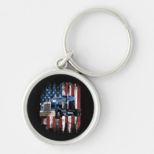 Trucker American Flag Truck Driver Truck Driver Gi Key Ring