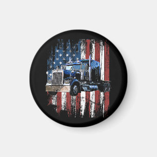 Trucker American Flag Truck Driver Truck Driver Gi Magnet