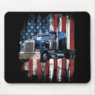 Trucker American Flag Truck Driver Truck Driver Gi Mouse Mat