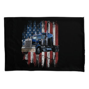 Trucker American Flag Truck Driver Truck Driver Gi Pillowcase