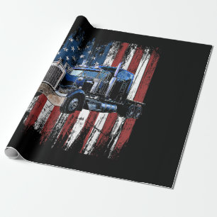 Trucker American Flag Truck Driver Truck Driver Gi Wrapping Paper