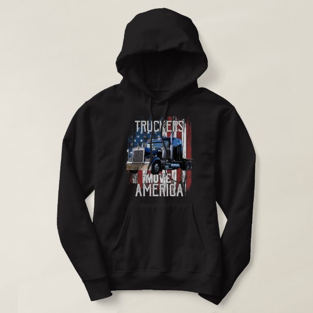 Trucker American Flag Truck Driver Truck Driver.pn Hoodie (Design Front)