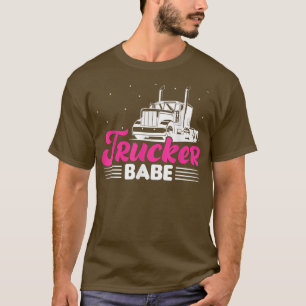 Trucker Babe Funny Trailer 18 Wheeler Truck Driver T-Shirt