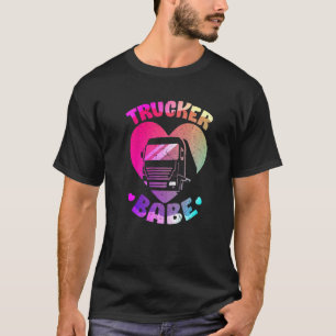Trucker Babe Truck Driver 18 Wheeler Trailer Truck T-Shirt