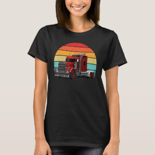 Trucker Big Rig Semi Trailer Truck Driver Retro Vi T-Shirt