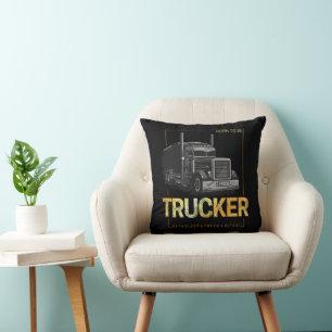 Trucker Born To Be Truck Retro Driver Vintage Cushion