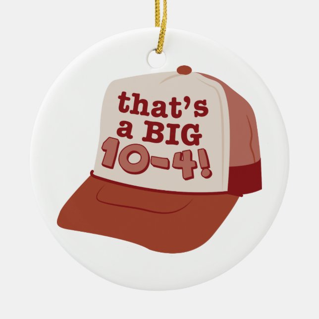 Trucker Cap Ceramic Tree Decoration (Front)