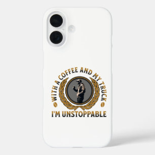 Trucker Coffee Cup Strong Road Power Male iPhone 16 Case