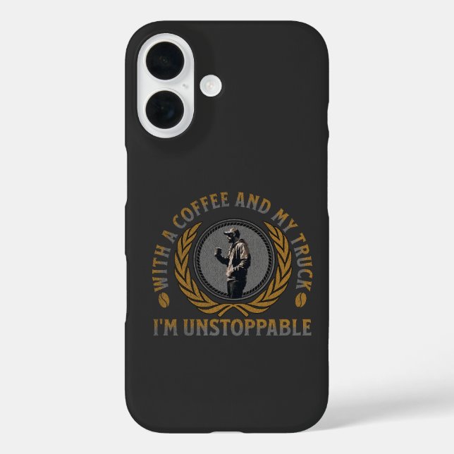 Trucker Coffee Cup Strong Road Power Male Case-Mate iPhone Case (Back)