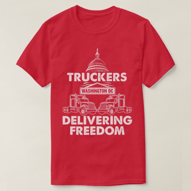 Trucker Convoy 2022 Truck Driver Freedom Convoy Wa T-Shirt (Design Front)