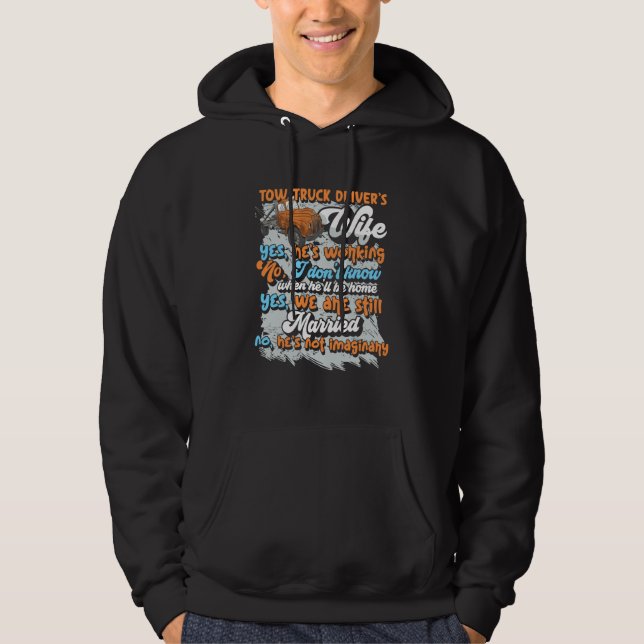 Trucker Couple Matching  Tow Truck Driver's Wife Hoodie (Front)