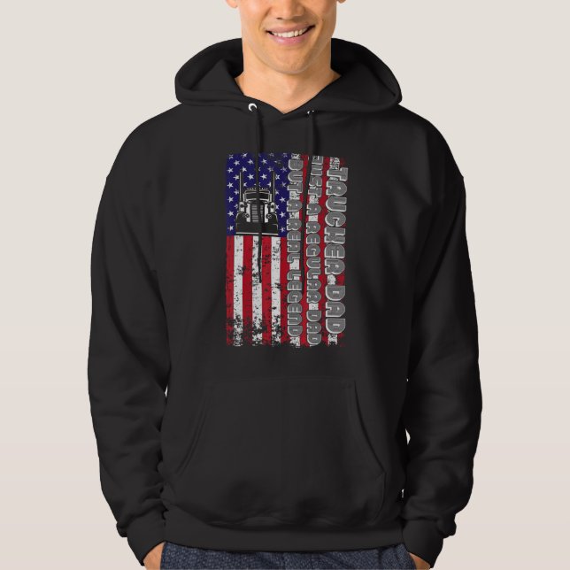 Trucker Dad Just A Regular Dad But A Real Legend U Hoodie (Front)