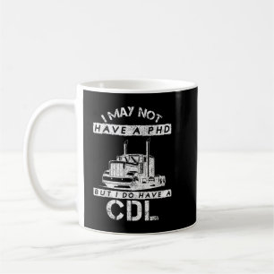 Trucker Diesel Heartbeat Semi-Trailer Truck Driver Coffee Mug