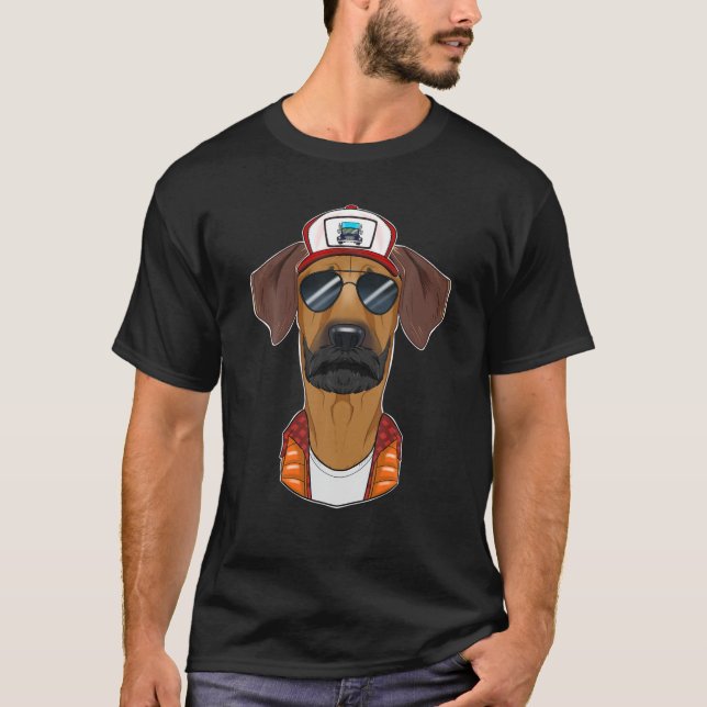 Trucker Dog I Truck Driver Rhodesian Ridgeback T-Shirt (Front)