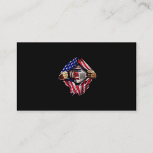 Trucker Driver American Flag Truck Business Card