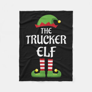 Trucker Elf Family Matching Group Christmas  Fleece Blanket