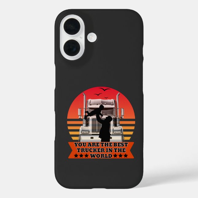Trucker Father Baby Love Road Family Pride Design Case-Mate iPhone Case (Back)