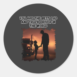 Trucker Father Daughter Bond Family Road Love Classic Round Sticker