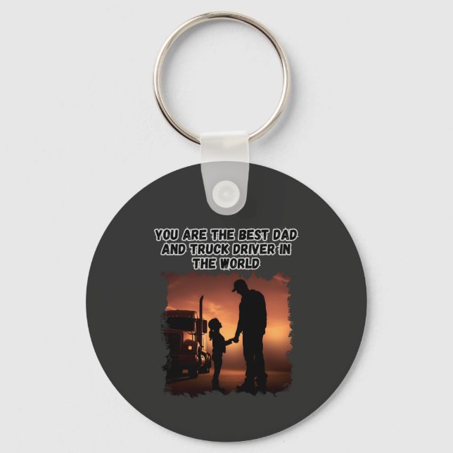 Trucker Father Daughter Bond Family Road Love Key Ring (Front)