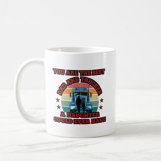 Trucker Father Daughter Bond Road Family Love Coffee Mug (Left)