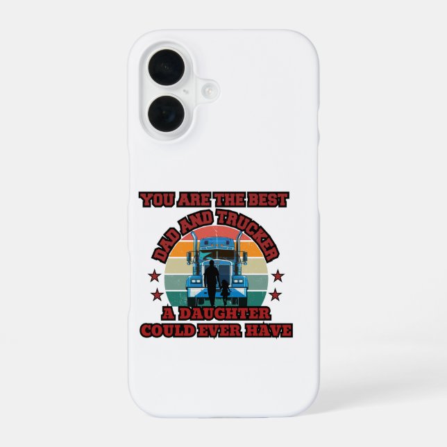 Trucker Father Daughter Bond Road Family Love iPhone 16 Case (Back)