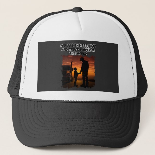 Trucker Father Son Bond Family Road Love Design Trucker Hat (Front)