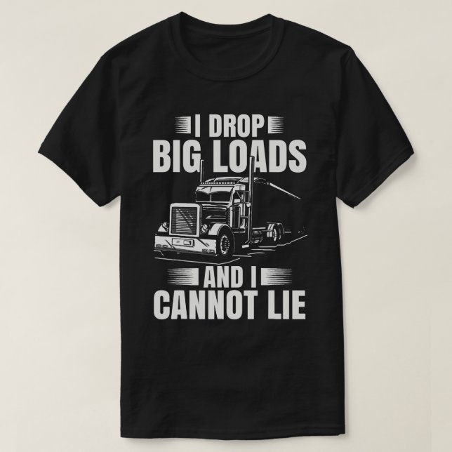 Trucker Gifts Men Truck Driver Husband Semi Traile T-Shirt (Design Front)