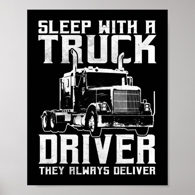 Trucker Gifts Tractor Trailer Truck 18 Wheeler Sle Poster (Front)