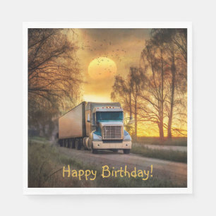 Trucker Happy Birthday Napkin